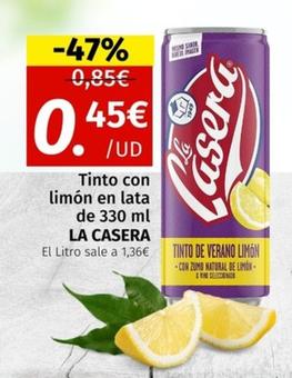 Oferta de La Casera - Tinto Con Limón En Lata por 0,45€ en Maskom Supermercados
