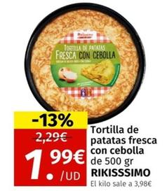 Oferta de Tortilla De Patatas Fresca Con Cebolla por 1,99€ en Maskom Supermercados