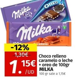 Oferta de Milka - Choco Relleno Caramelo O Leche por 1,15€ en Maskom Supermercados
