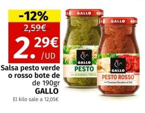 Oferta de Gallo - Salsa Pesto Verde O Rosso por 2,29€ en Maskom Supermercados