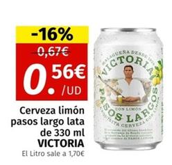 Oferta de Victoria - Cerveza Limón Pasos Largo por 0,56€ en Maskom Supermercados