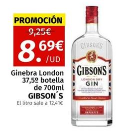 Oferta de Gibson's - Ginebra London por 8,69€ en Maskom Supermercados