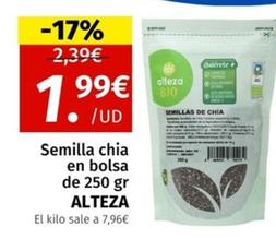 Oferta de Alteza - Semilla Chia En Bolsa por 1,99€ en Maskom Supermercados