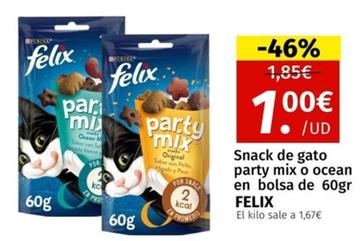 Oferta de Felix - Snack De Gato Party Mix O Ocean por 1€ en Maskom Supermercados