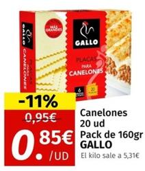 Oferta de Gallo - Canelones por 0,85€ en Maskom Supermercados