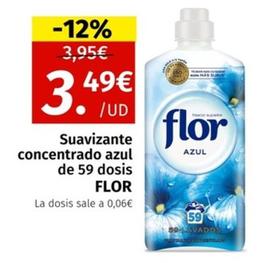 Oferta de Flor - Suavizante Concentrado Azul por 3,49€ en Maskom Supermercados
