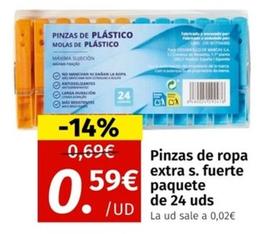 Oferta de Pinzas De Ropa Extra S. Fuerte por 0,59€ en Maskom Supermercados