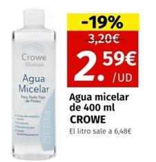 Oferta de Crowe - Agua Micelar por 2,59€ en Maskom Supermercados