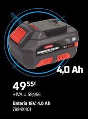 Oferta de Ratio - Bateria 18V. 4.0 Ah por 49,55€ en Cadena88