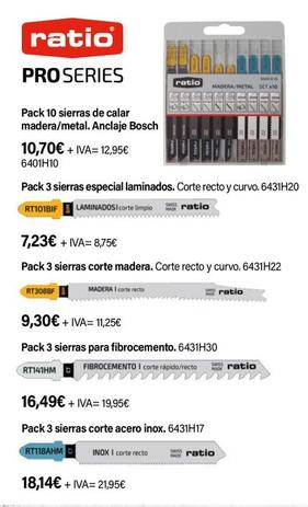 Oferta de Ratio - ProSeries Pack 10 Sierras De Calar Mader/metal por 7,23€ en Cadena88