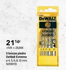 Oferta de Dewalt - 5 Brocas Piedra Extreme por 21,16€ en Cadena88