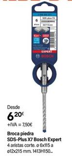 Oferta de Bosch - Broca Piedra SDS-Plus X7 Expert por 6,2€ en Cadena88