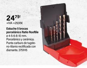 Oferta de Ratio - Estuche 5 Brocas Porcelanico Rooftile por 24,75€ en Cadena88