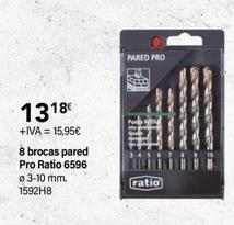 Oferta de Ratio - 8 Brocas Pared Pro 6596 por 13,18€ en Cadena88
