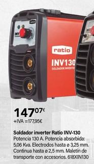 Oferta de Ratio - Soldador Inverter INV-130 por 177,95€ en Cadena88