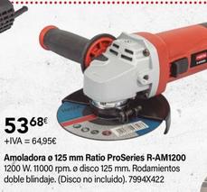 Oferta de Ratio - Amoladora 125 Mm Proseries R-am1200 por 53,68€ en Cadena88