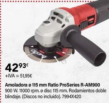 Oferta de Ratio - Amoladora 115 Mm Proseries R-am900 por 42,93€ en Cadena88