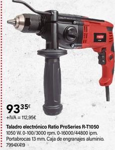 Oferta de Ratio - Taladro Electrónico Proseries R-t1050 por 93,35€ en Cadena88