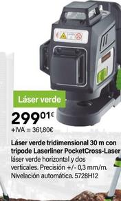 Oferta de Laserline - Laser Verde Tridimensional Con Tripod PocketCross-Laser 3G por 361,8€ en Cadena88