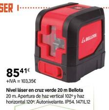 Oferta de Bellota - Nivel Láser En Cruz Verde por 103,35€ en Cadena88