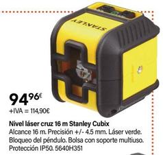 Oferta de Stanley - Nivel Láser Cruz Cubix por 114,9€ en Cadena88