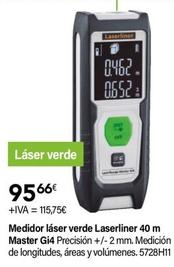 Oferta de Laserliner - Medidor Láser Verde Master Gi4 por 95,66€ en Cadena88