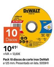 Oferta de Dewalt - Pack 10 Discos De Corte Inox  por 12,6€ en Cadena88