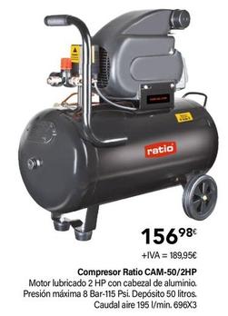 Oferta de Ratio - Compresor CAM-50/2HP por 156,98€ en Cadena88