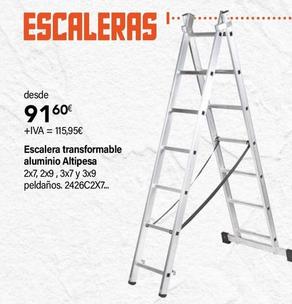 Oferta de Escalera Transformable Aluminio Altipesa por 91,6€ en Cadena88