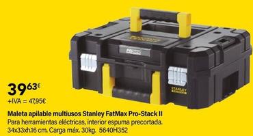 Oferta de Stanley - Maleta Apilable Multiusos FatMax Pro-Stack II por 47,95€ en Cadena88