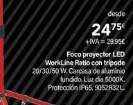 Oferta de Ratio - Foco Proyector LED WorkLine Con Tripode por 29,95€ en Cadena88