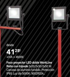 Oferta de Ratio - Foco Proyector LED Doble WorkLine Con Tripode por 49,95€ en Cadena88