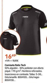 Oferta de Ratio - Camiseta Tech por 19,95€ en Cadena88