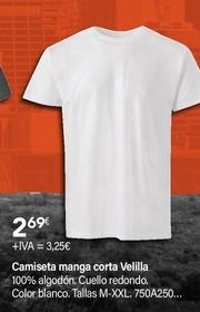 Oferta de Velilla - Camiseta Manga Corta por 3,25€ en Cadena88