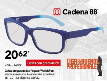 Oferta de Gafas Pregraduadas Pegaso Work&fun por 24,95€ en Cadena88