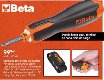 Oferta de Beta - Destornillador Electrico Evox-E  por 120,95€ en Cadena88