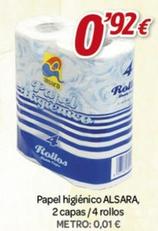 Oferta de Papel higiénico por 0,92€ en Alsara Supermercados