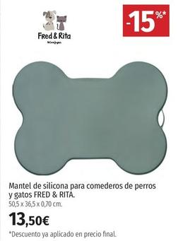 Oferta de Fred & Rita - Mantel De Silicona Para Comederos De Perros Y Gatos  por 13,5€ en El Corte Inglés