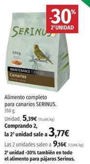 Oferta de Serinus - Alimento Completo Para canarios por 5,39€ en El Corte Inglés