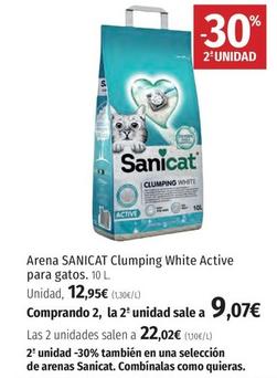 Oferta de Sanicat - Arena Clumping White Activa Para Gatos por 12,95€ en El Corte Inglés