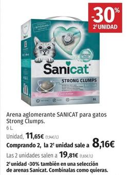 Oferta de Sanicat - Arena Aglomerante Para Gatos  Strong Clumps por 11,65€ en El Corte Inglés