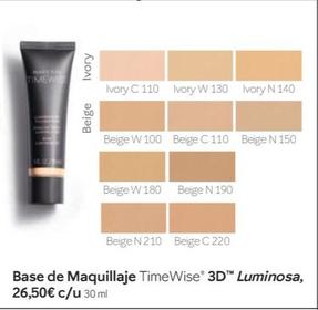 Oferta de Timewise - Base De Maquillaje 3D™ Luminosa por 26,5€ en Mary Kay