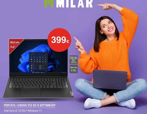 Oferta de Lenovo - Portátil V15 G3 I3 82TT00KCSP por 399€ en Milar