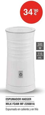 Oferta de Haeger - Espumador Milk Foam MF-220001A por 34,9€ en Milar