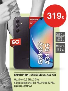 Oferta de Samsung - Smartphone Galaxy A34 por 319€ en Milar