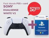 Oferta de Sony - Pack Mando Ps5 + Card Dualsense White V2 por 79,99€ en Mi electro