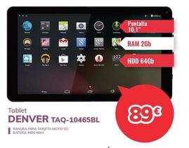 Oferta de Denver - Tablet TAQ-10465BL por 89€ en Mi electro