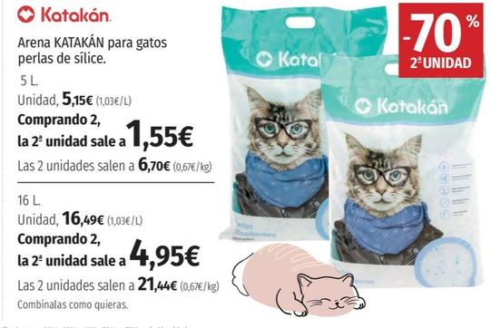 Oferta de Katakan - Arena Para Gatos Perlas De Silice por 5,15€ en El Corte Inglés