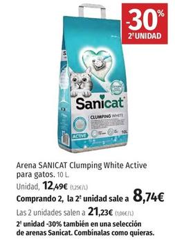 Oferta de Sanicat - Arena Clumping White Active Para Gatos por 12,49€ en El Corte Inglés