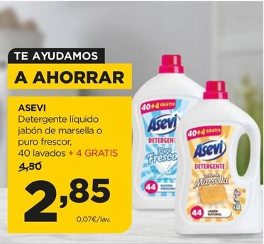 Oferta de Asevi - Detergente Líquido Jabón De Marsella O Puro Frescor, 40 Lavados por 2,85€ en Alimerka
